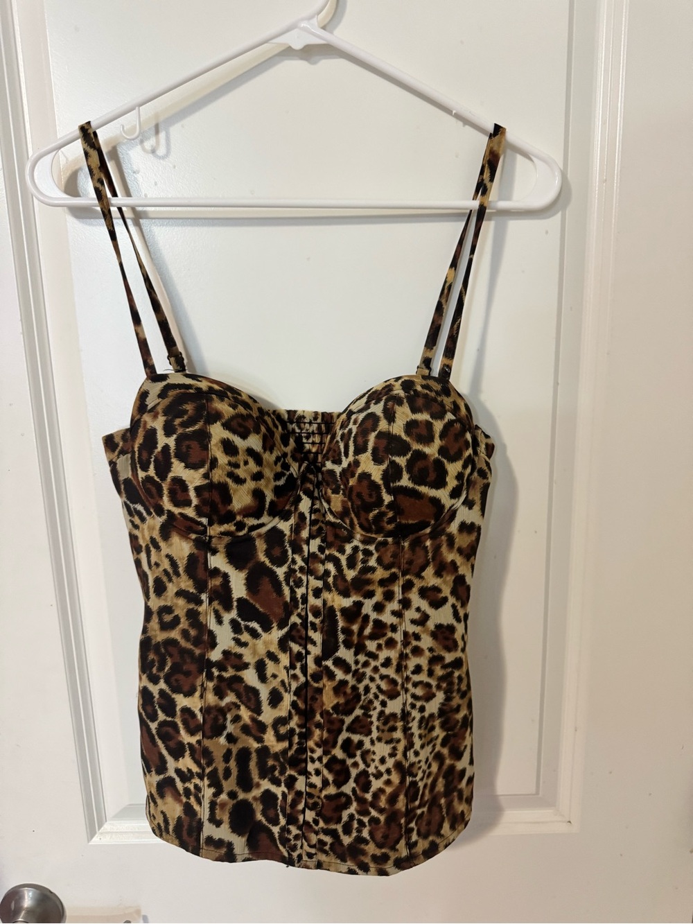 Guess Leopard-Print Bustier Cami - Brown & Black